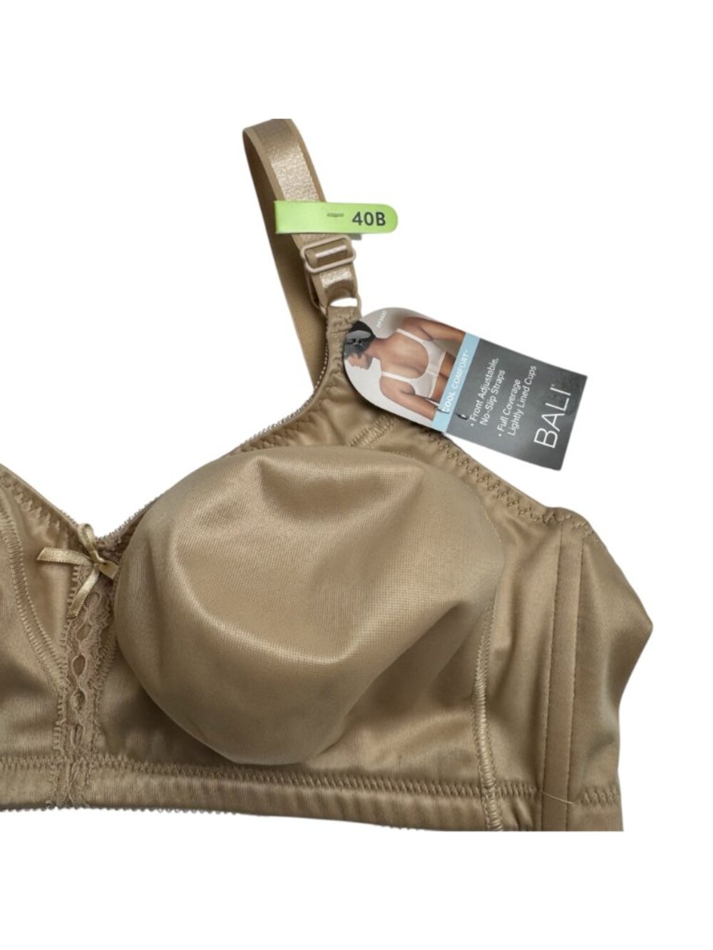 Bali NEW Cool Comfort Bra 40B Nude Wirefree Full Coverage Back Closure DF3820 - Picture 4 of 9